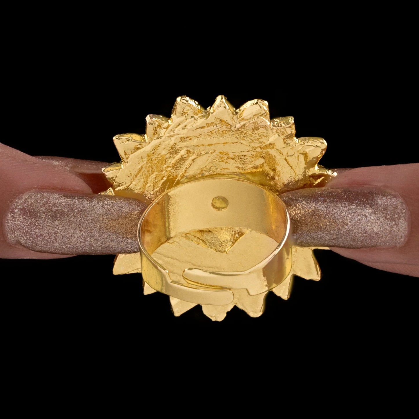 AUROZI 🌸 Anti-Tarnish Golden Flower Ring – Adjustable Size
