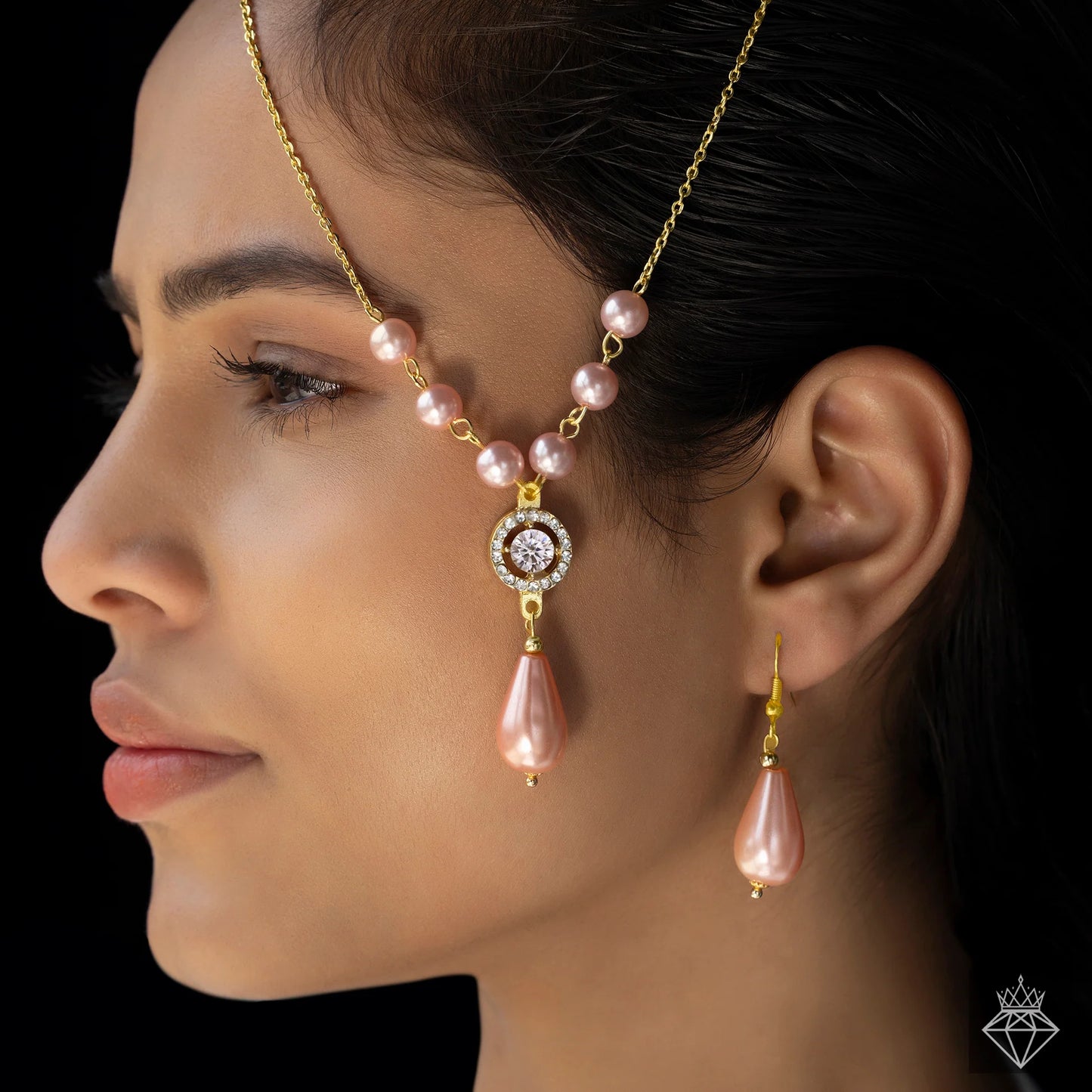 AUROZI Anti-Tarnish Pearl Necklace Set With Earrings