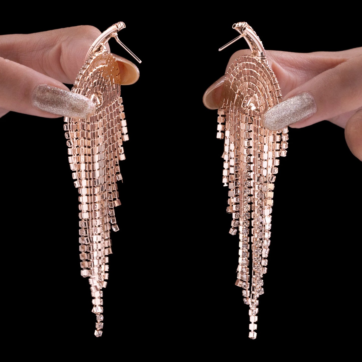 AUROZI Anti-Tarnish Crystal Dangler Earrings – Radiant Rhinestone Statement