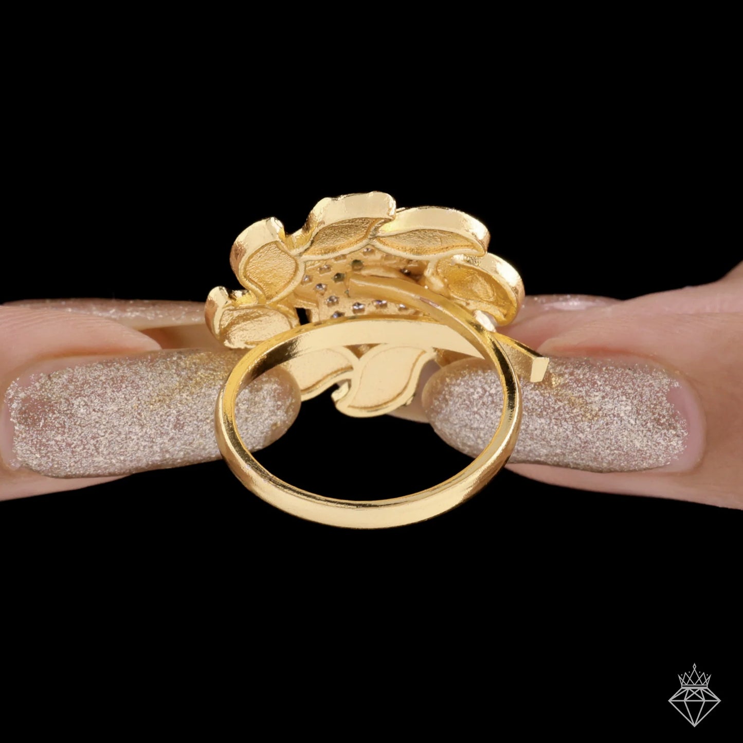 AUROZI Anti-Tarnish Golden Flower Ring (Adjustable Size)