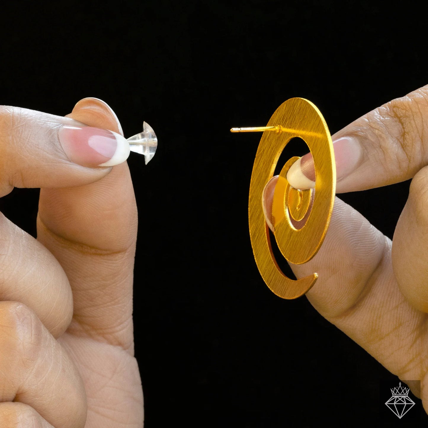 AUROZI Anti-Tarnish Golden Spiral Earrings