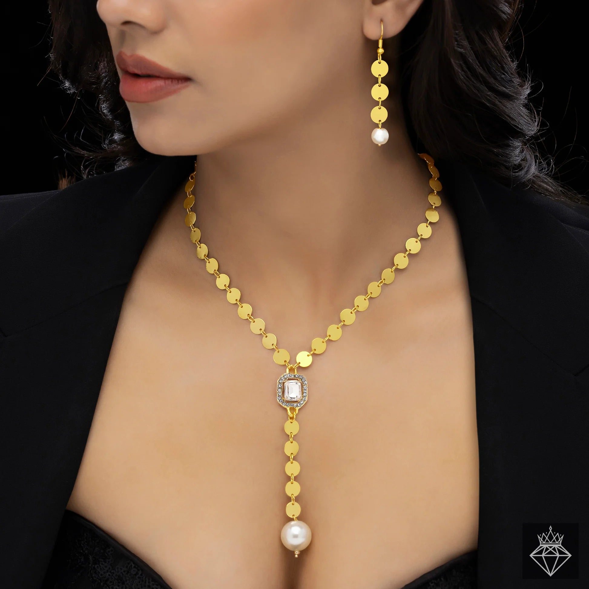 AUROZI Anti-Tarnish Necklace Set With Earrings