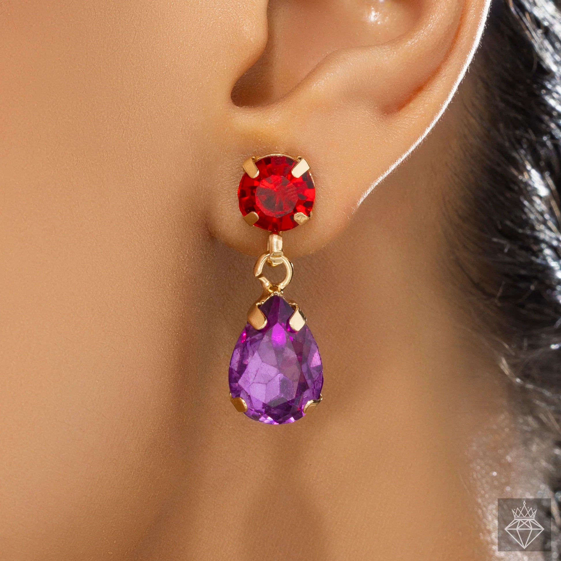 AUROZI Anti-Tarnish Crystal Y Necklace Set With Earrings