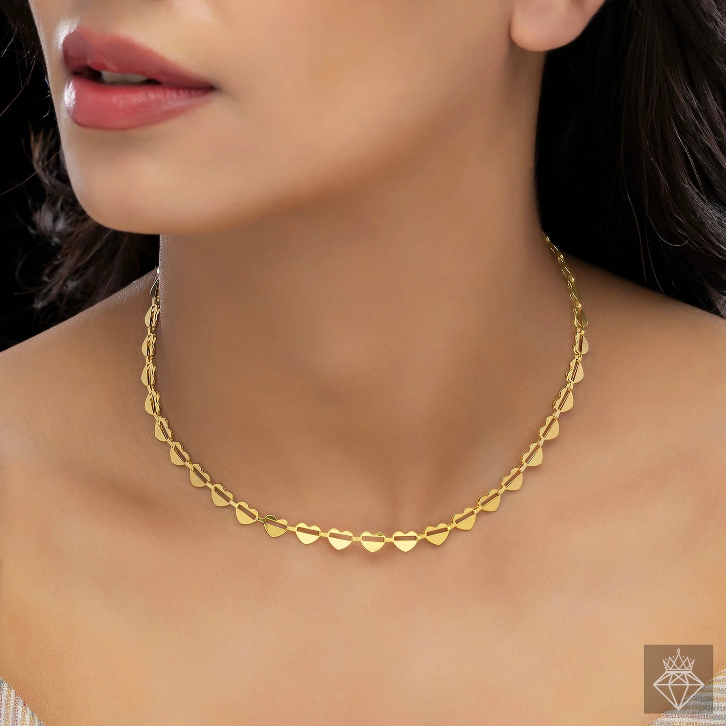 AUROZI Anti-Tarnish Heart Chain Necklace