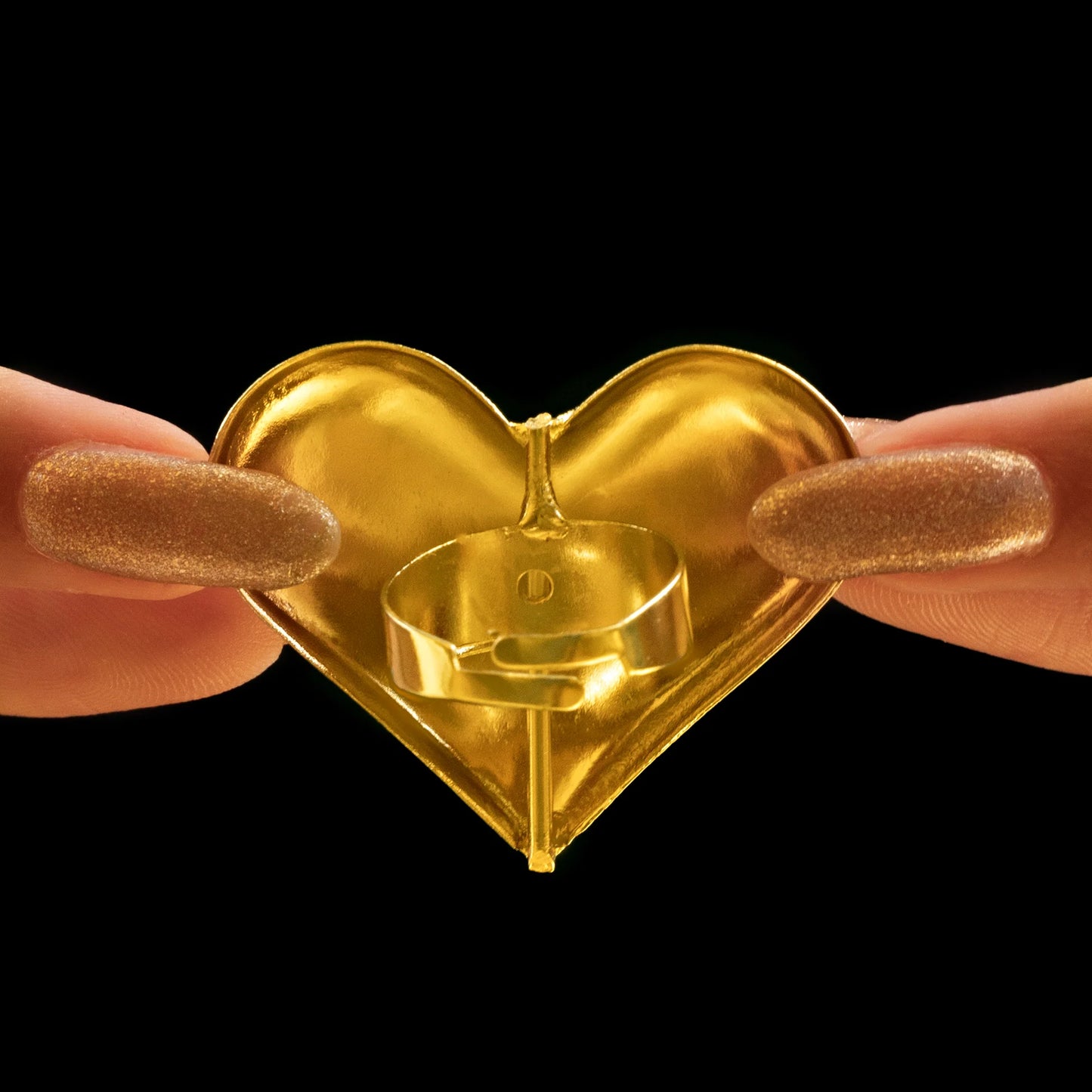 AUROZI Anti-Tarnish Golden Heart Ring (Adjustable Size)