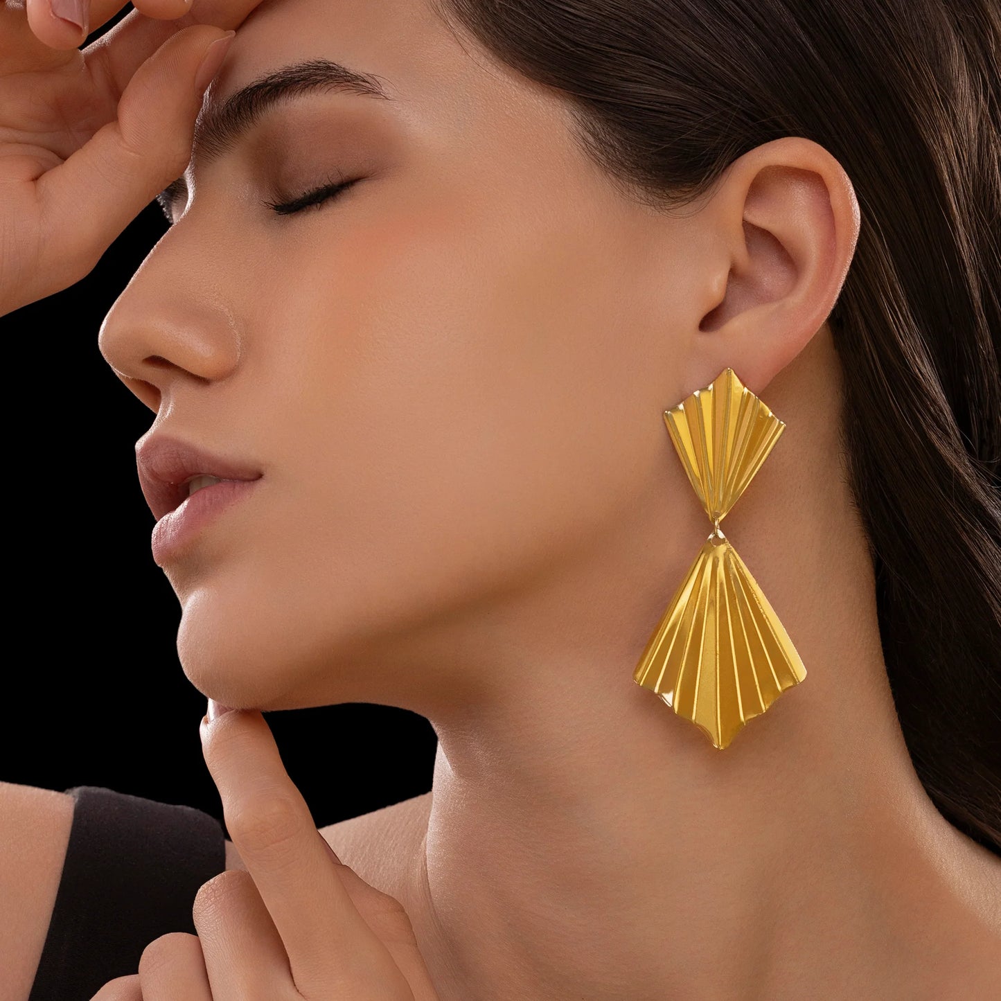 AUROZI Anti-Tarnish Frilly Kite Long Dangles