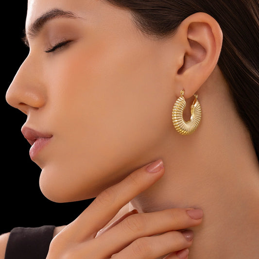 AUROZI Anti-Tarnish Lined Chunky Hollow Hoops