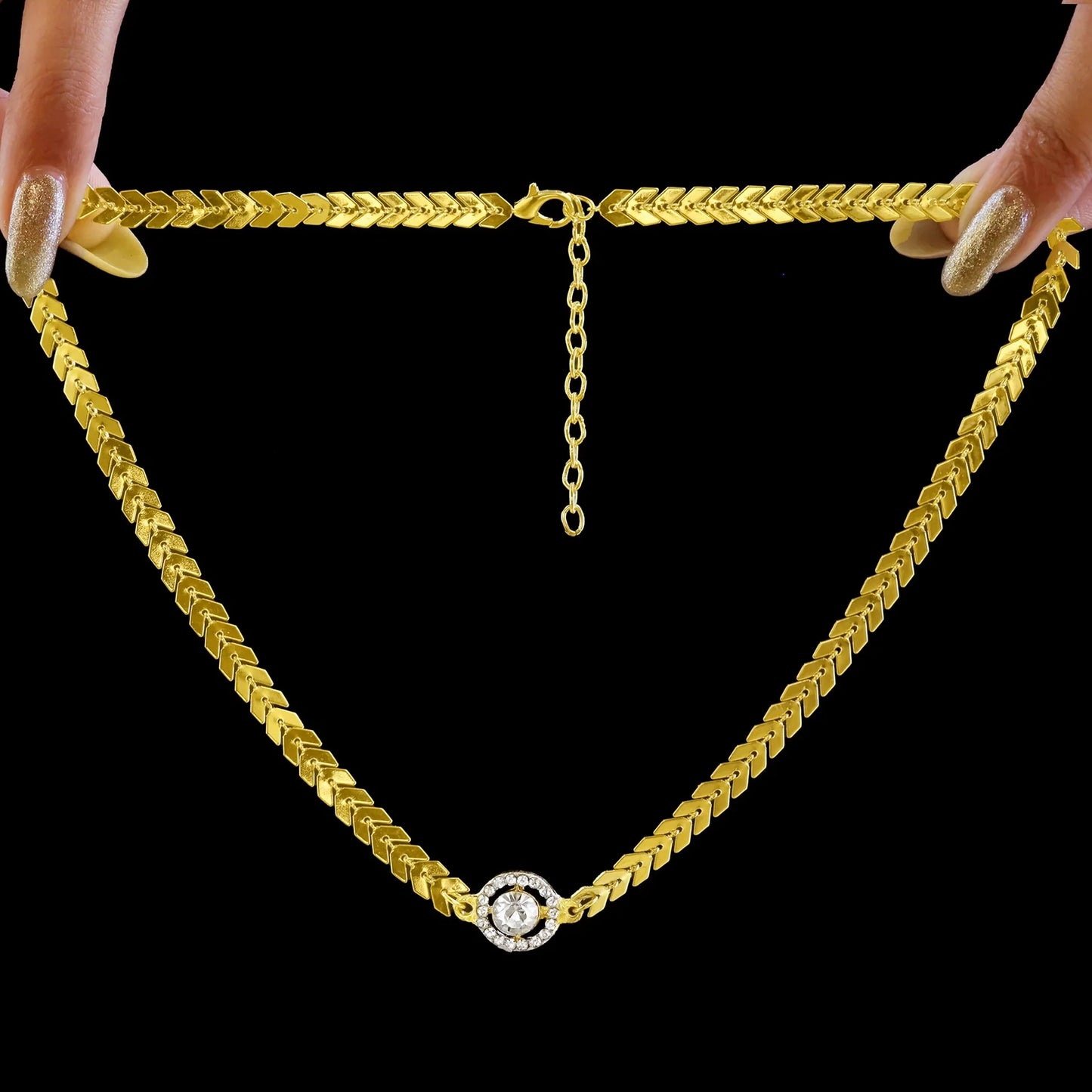 AUROZI Anti-Tarnish Solitaire Pendant Necklace