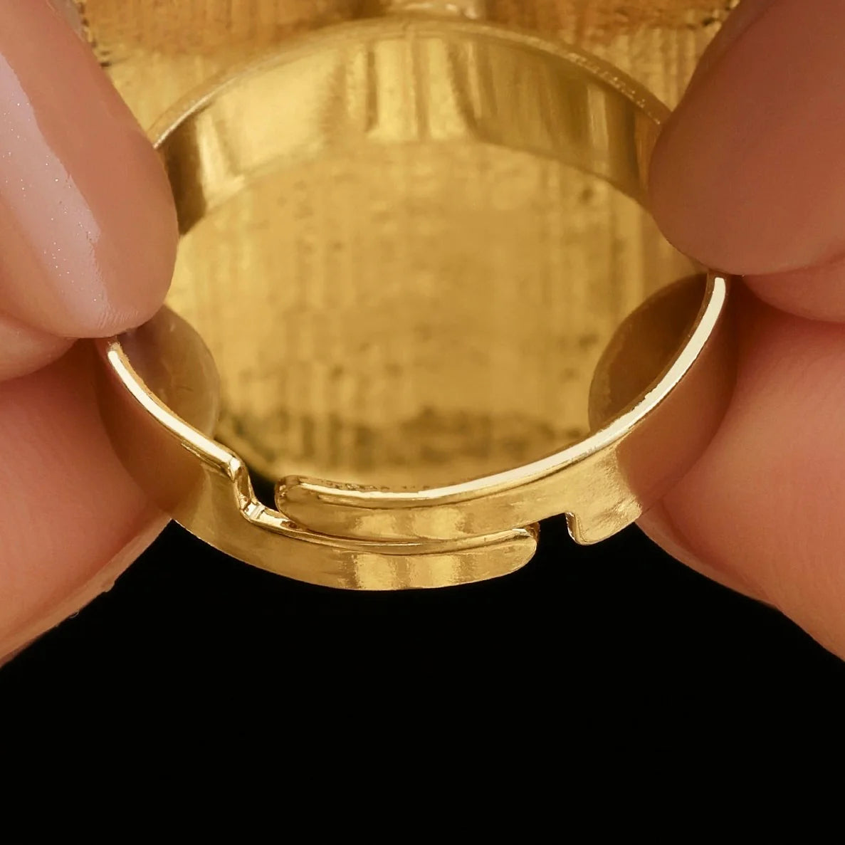 Super Saver Pack Of 5 Anti-Tarnish Premium Quality Gold Plated Charms Rings By AUROZI (Adjustable Size)