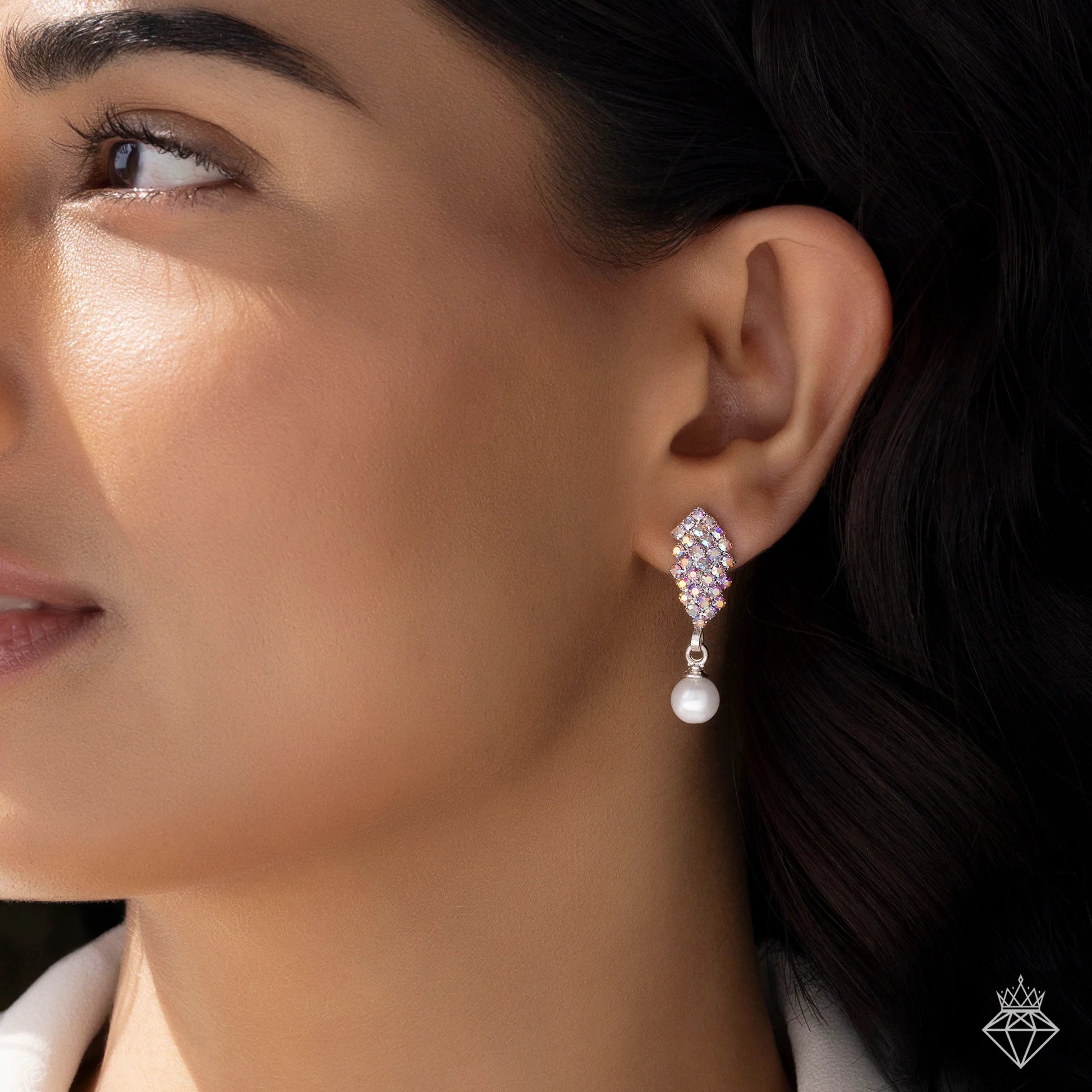 AUROZI Anti-Tarnish Multi Colour Mini Crystal Danglers