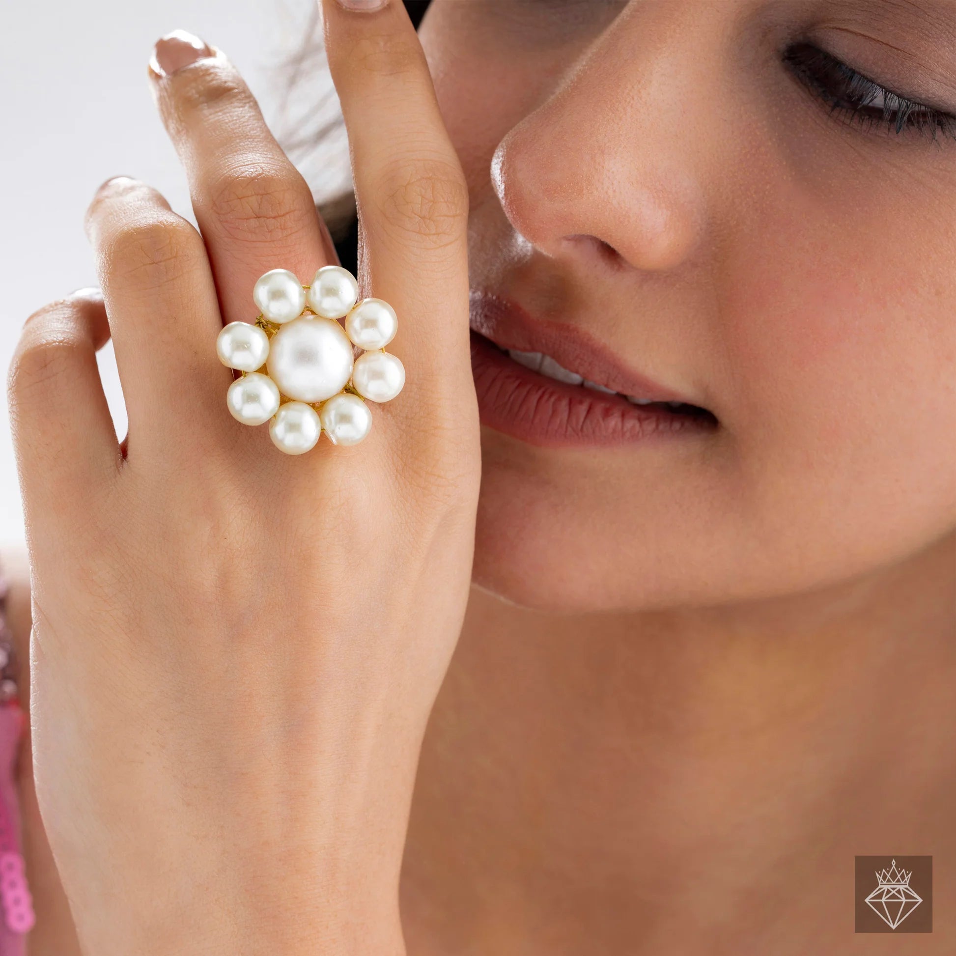 AUROZI Oceanic Pearl Ring (Adjustable Size)