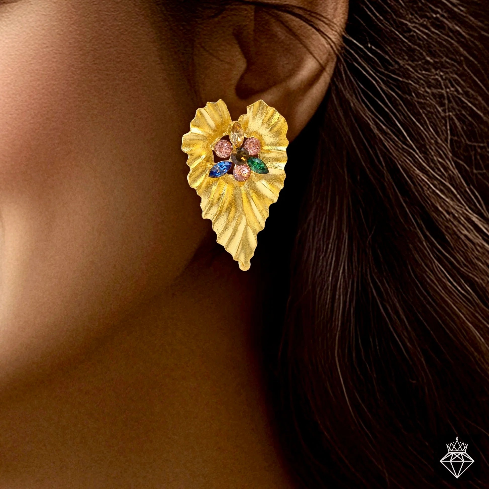AUROZI Anti-Tarnish Multicolour Crystals Earrings