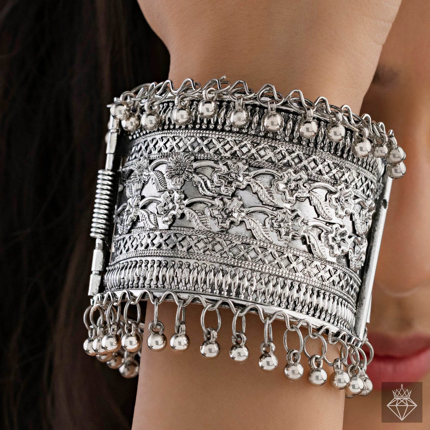 AUROZI Anti-Tarnish Oxidised Silver Celestial Armament Bracelet