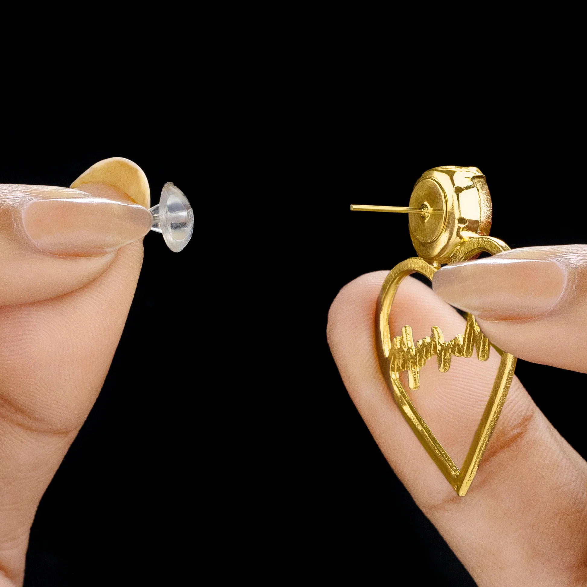 AUROZI Anti-Tarnish Heart Necklace Set With Earrings