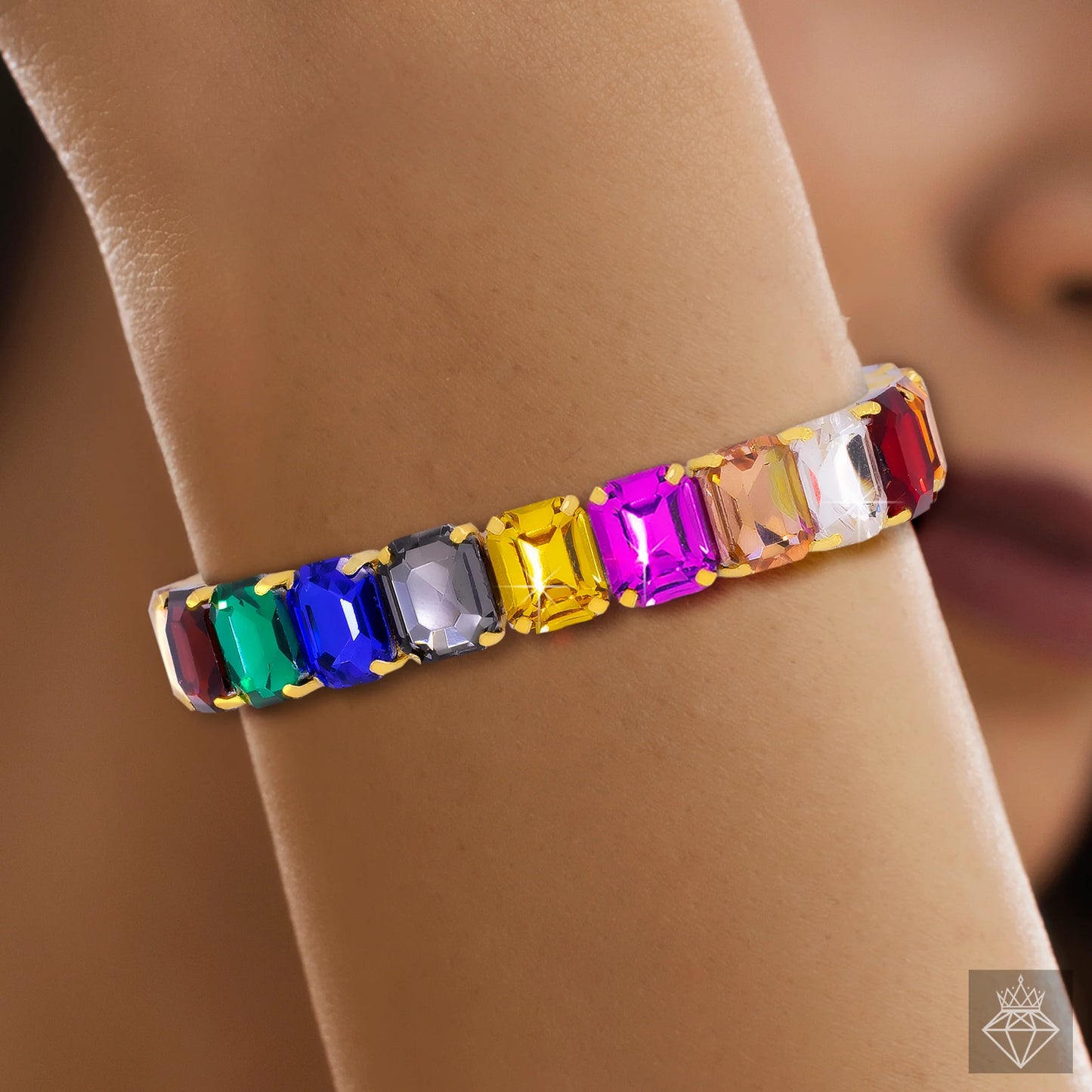 AUROZI Anti-Tarnish MultiColor Crystal Bracelet