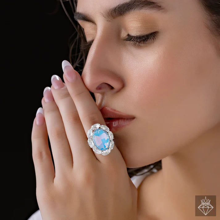 AUROZI Anti-Tarnish Crystal Ring (Adjustable Size)