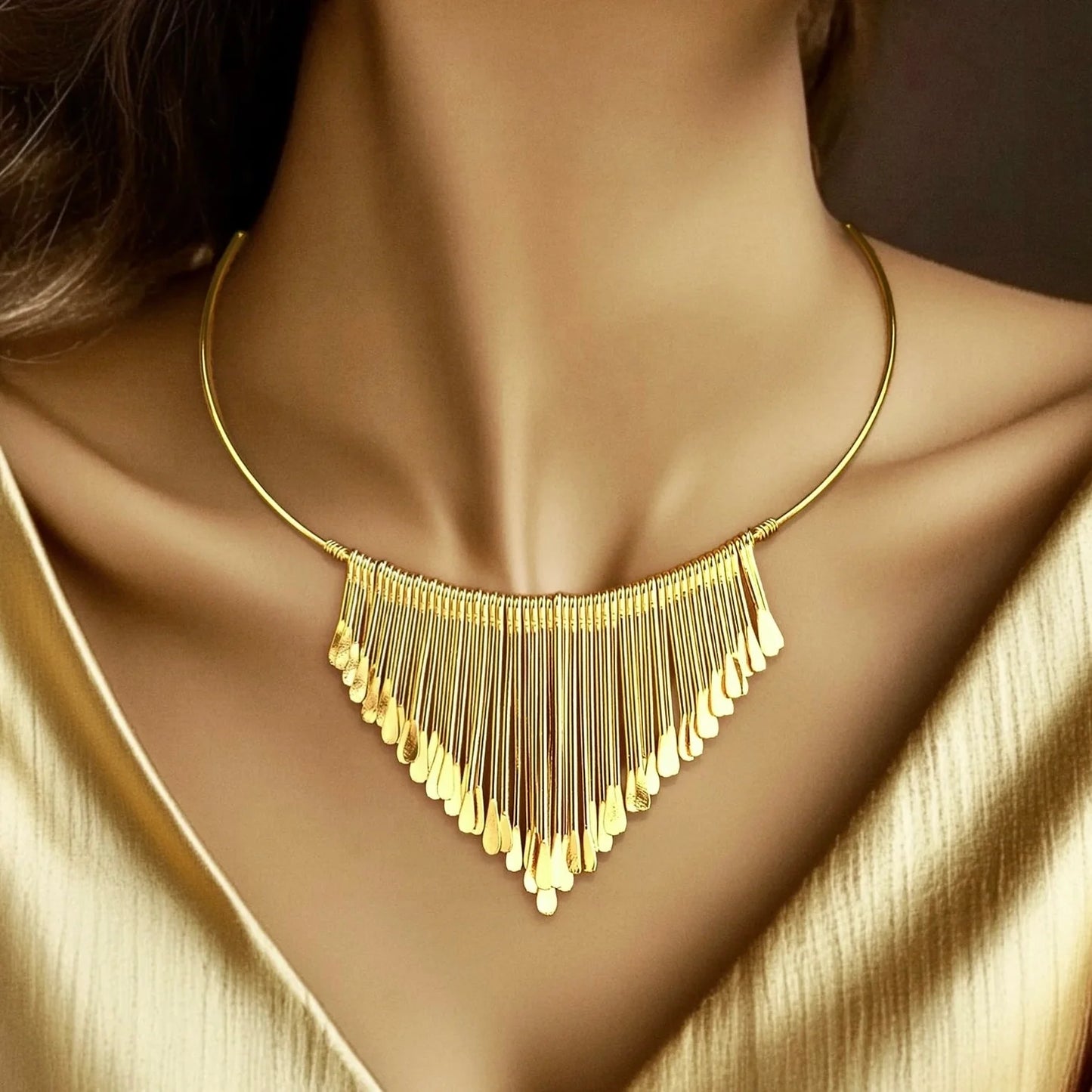 AUROZI Anti-Tarnish Golden Hasli Necklace