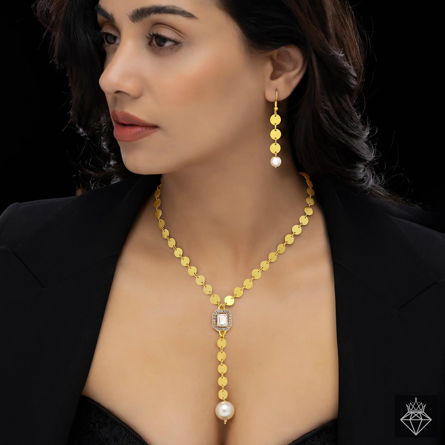 AUROZI Anti-Tarnish Necklace Set With Earrings