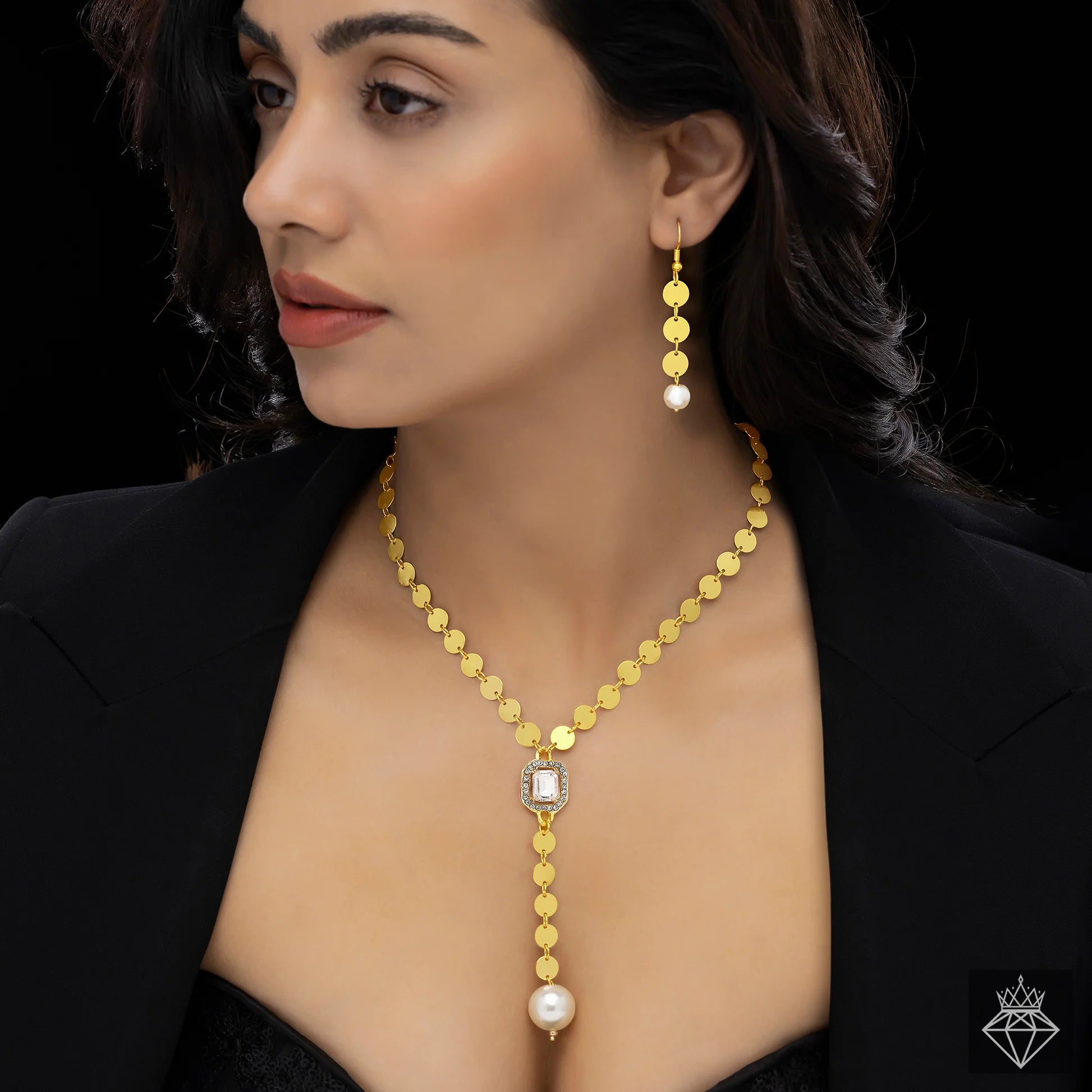 AUROZI Anti-Tarnish Necklace Set With Earrings