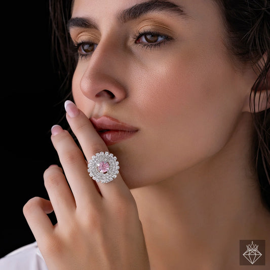 AUROZI Anti-Tarnish Cocktail Crystal Ring (Adjustable Size)