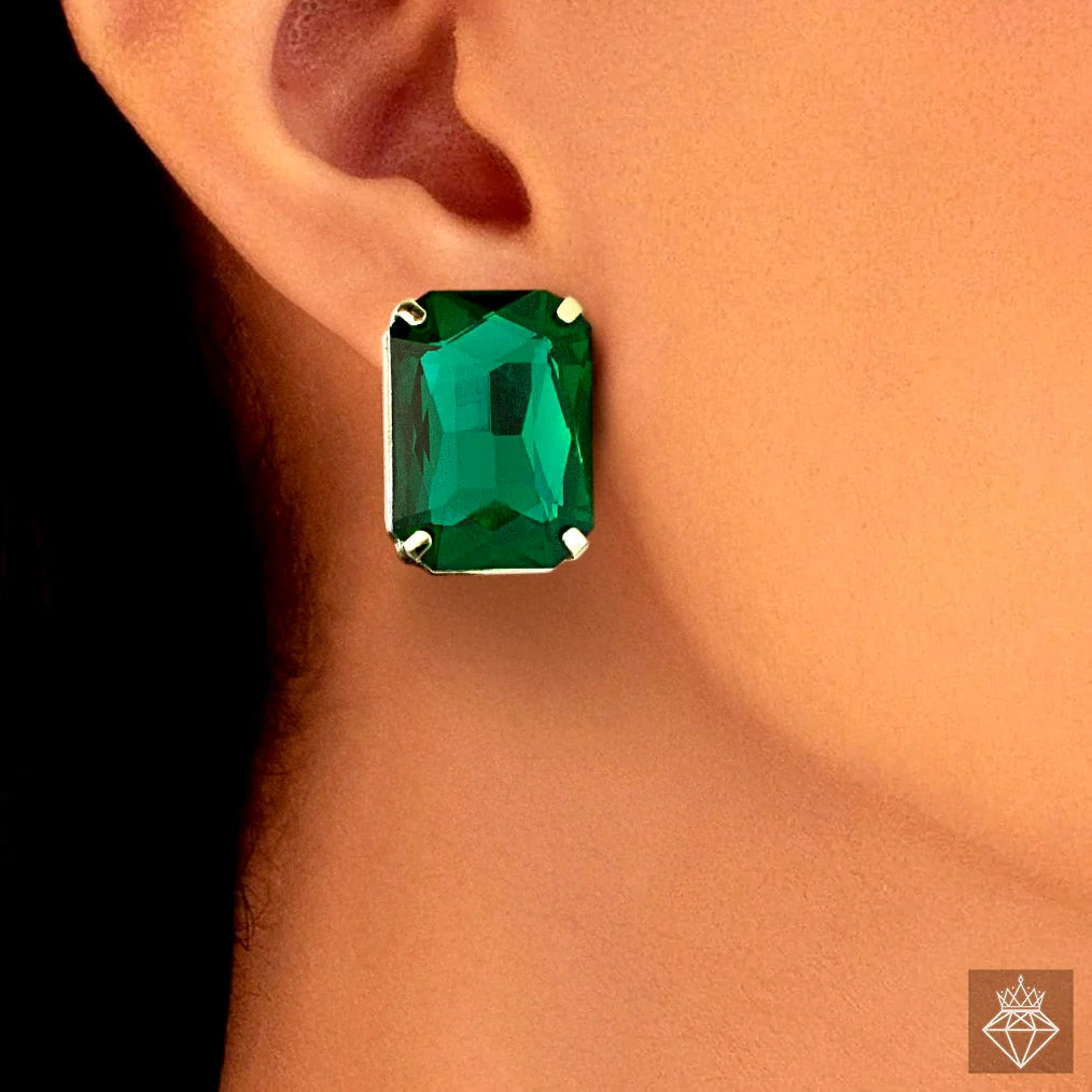 AUROZI Anti-Tarnish Emerald Bliss Pendant Set With Earrings