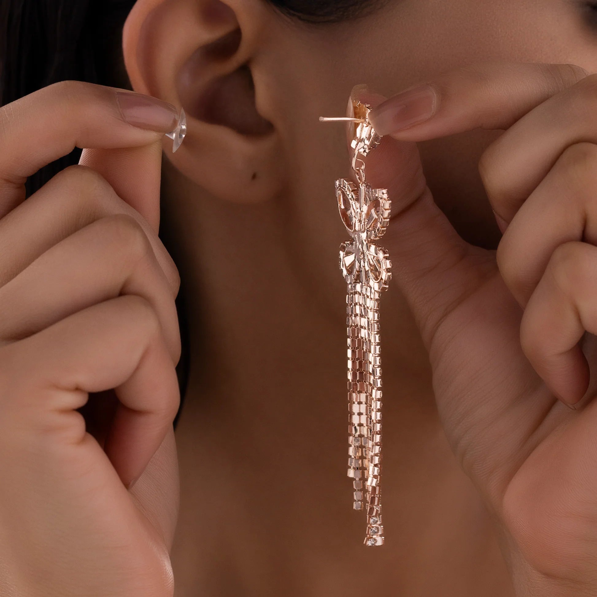 AUROZI Anti-Tarnish Butterfly Crystal Danglers