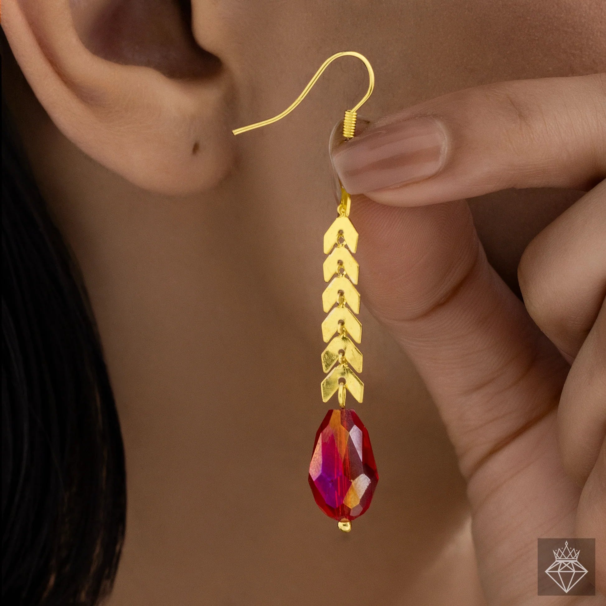 AUROZI Anti-Tarnish Y Necklace Set With Earrings