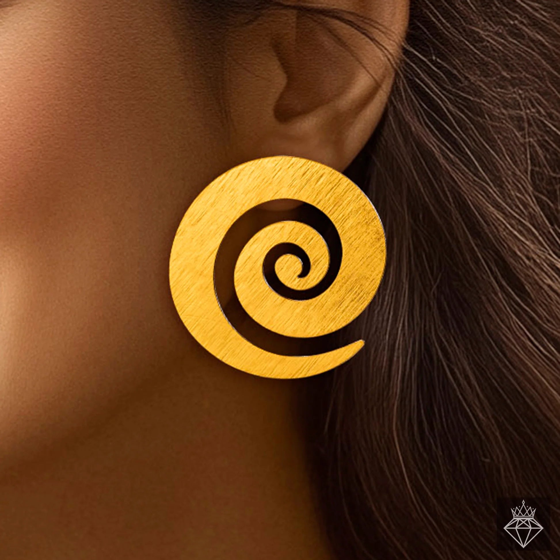 AUROZI Anti-Tarnish Golden Spiral Earrings