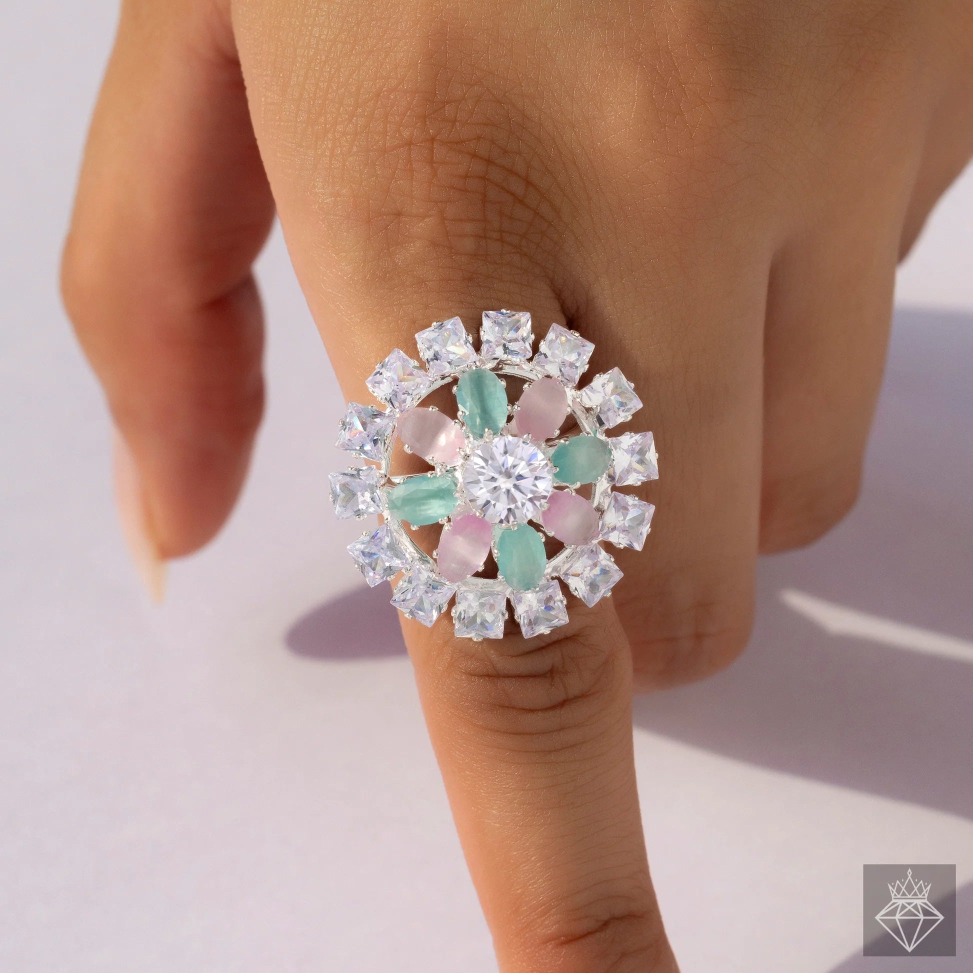 AUROZI Anti-Tarnish Crystal Ring (Adjustable Size)