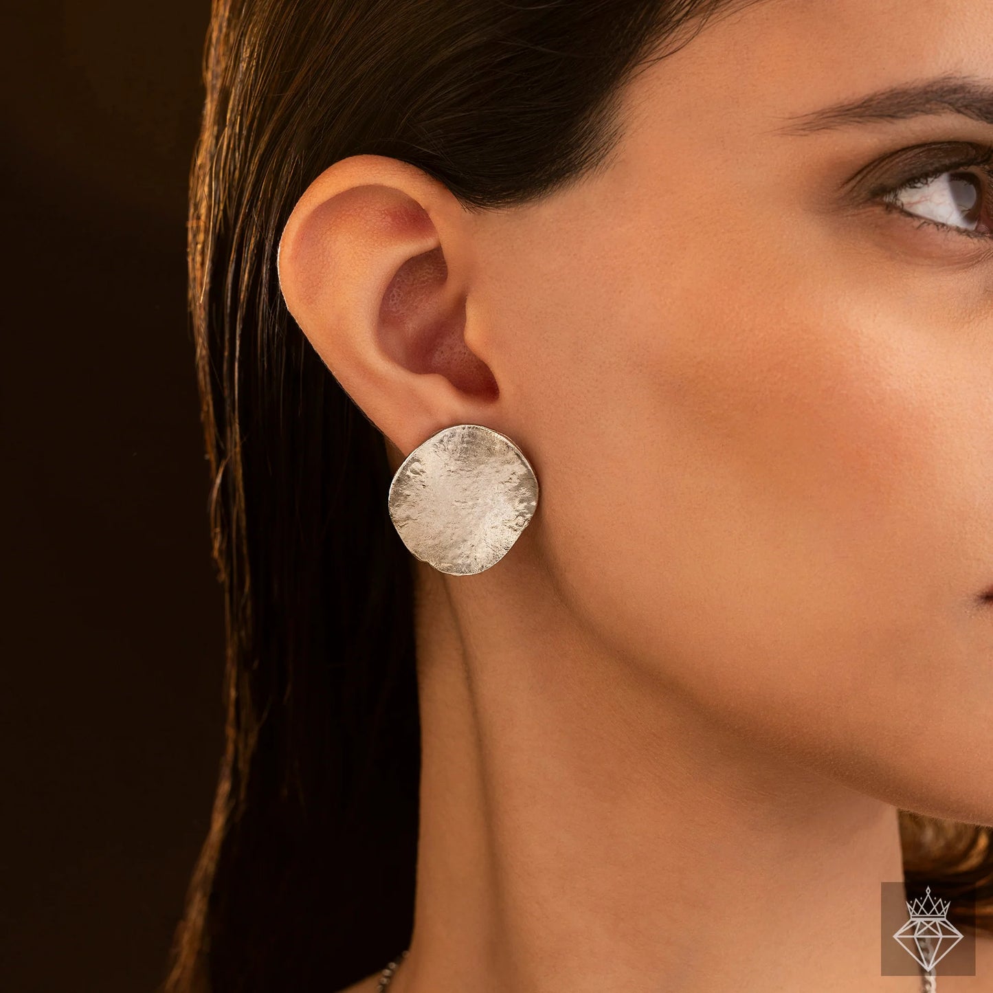 AUROZI Anti-Tarnish Silver Coin Y Necklace Set With Earrings