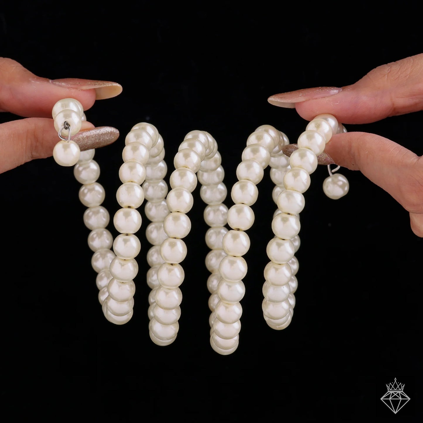 AUROZI Multilayered Spiral Pearl Bracelet