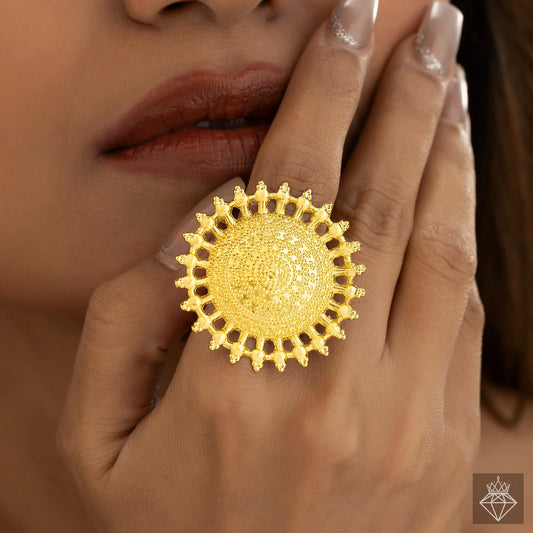 AUROZI Anti-Tarnish Sun Ring – Radiate in Style