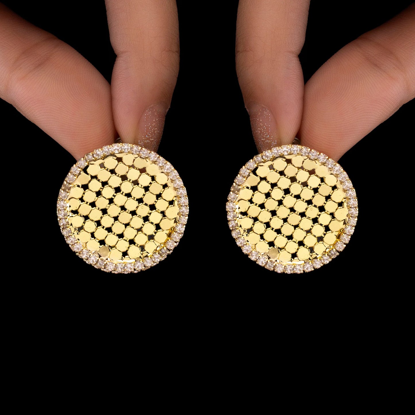 AUROZI Anti-Tarnish Premium Brass Statement Studs