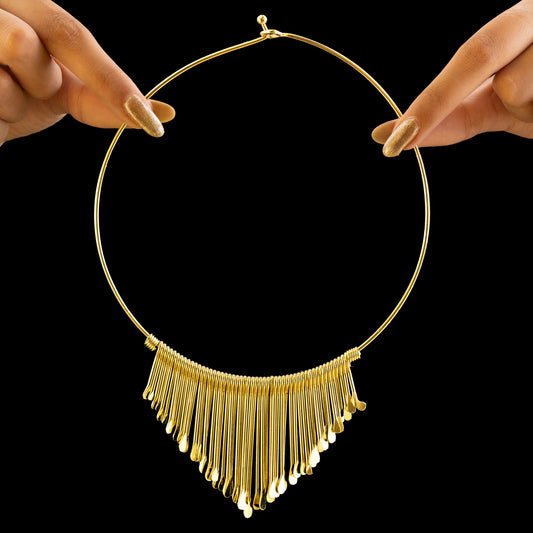 AUROZI Anti-Tarnish Golden Hasli Necklace