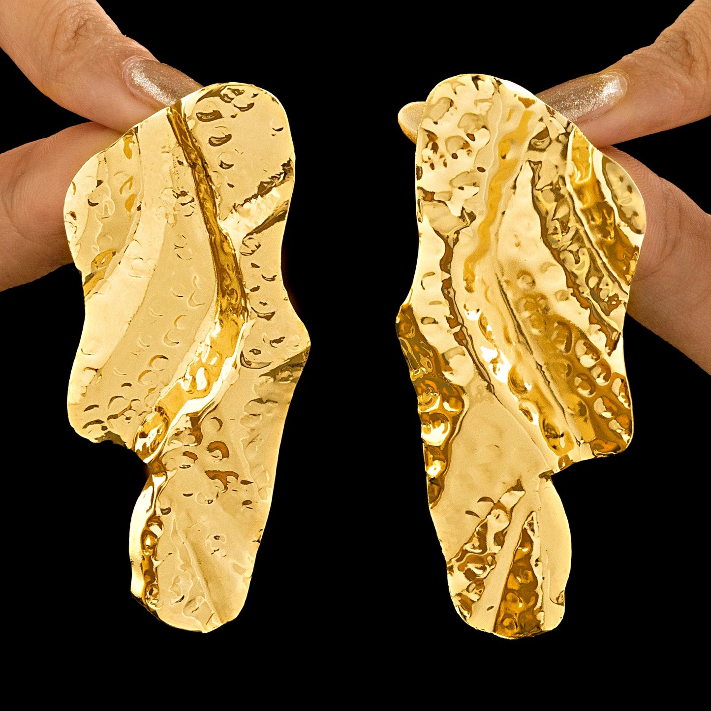 AUROZI Anti-Tarnish Hammered Earrings