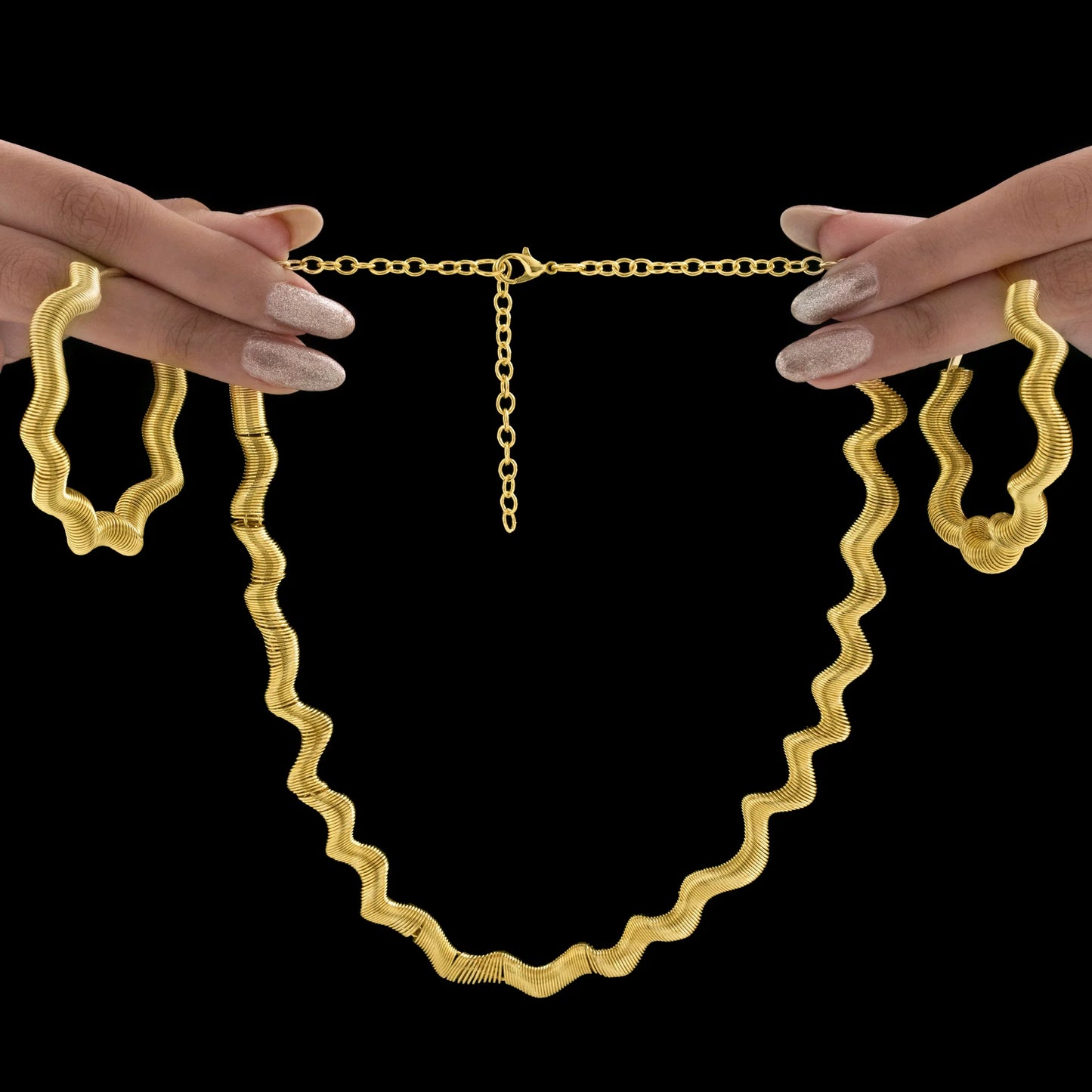 AUROZI Anti-Tarnish Spring Necklace Set With Earrings