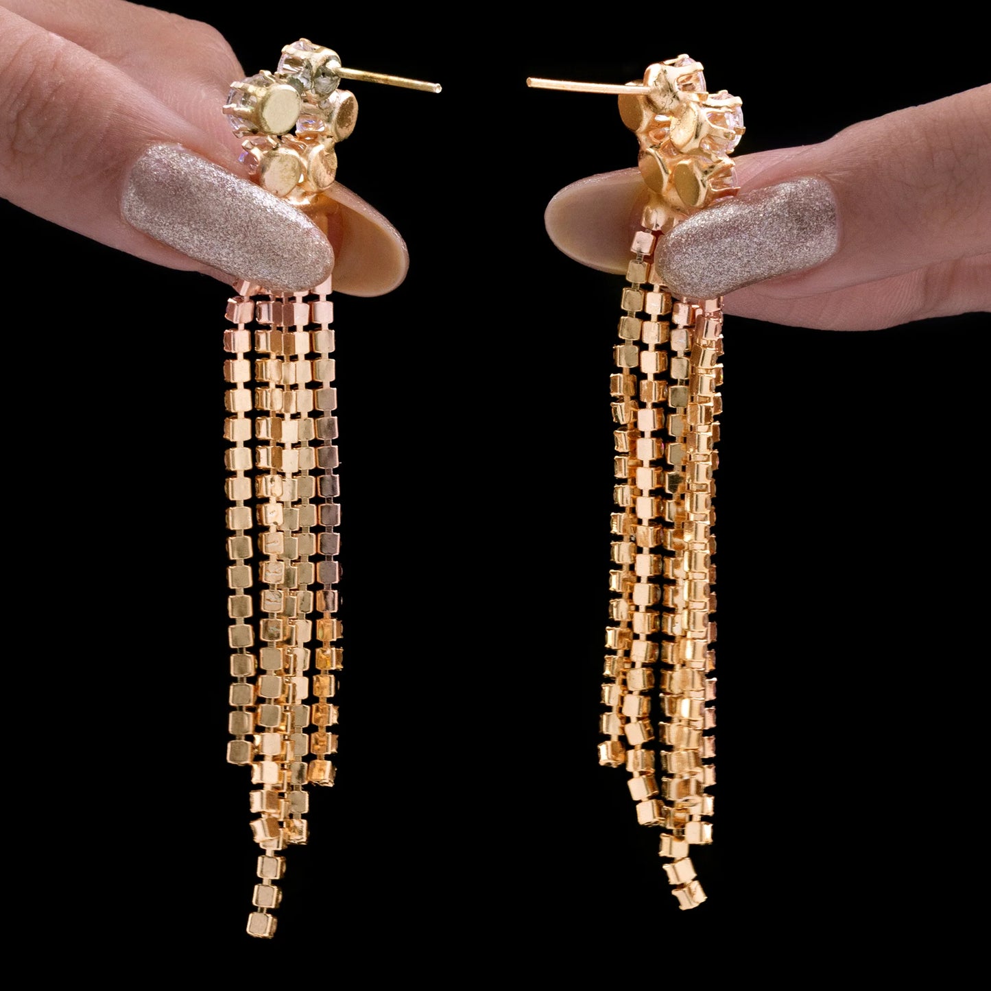 AUROZI Anti-Tarnish Crystal Flower Danglers