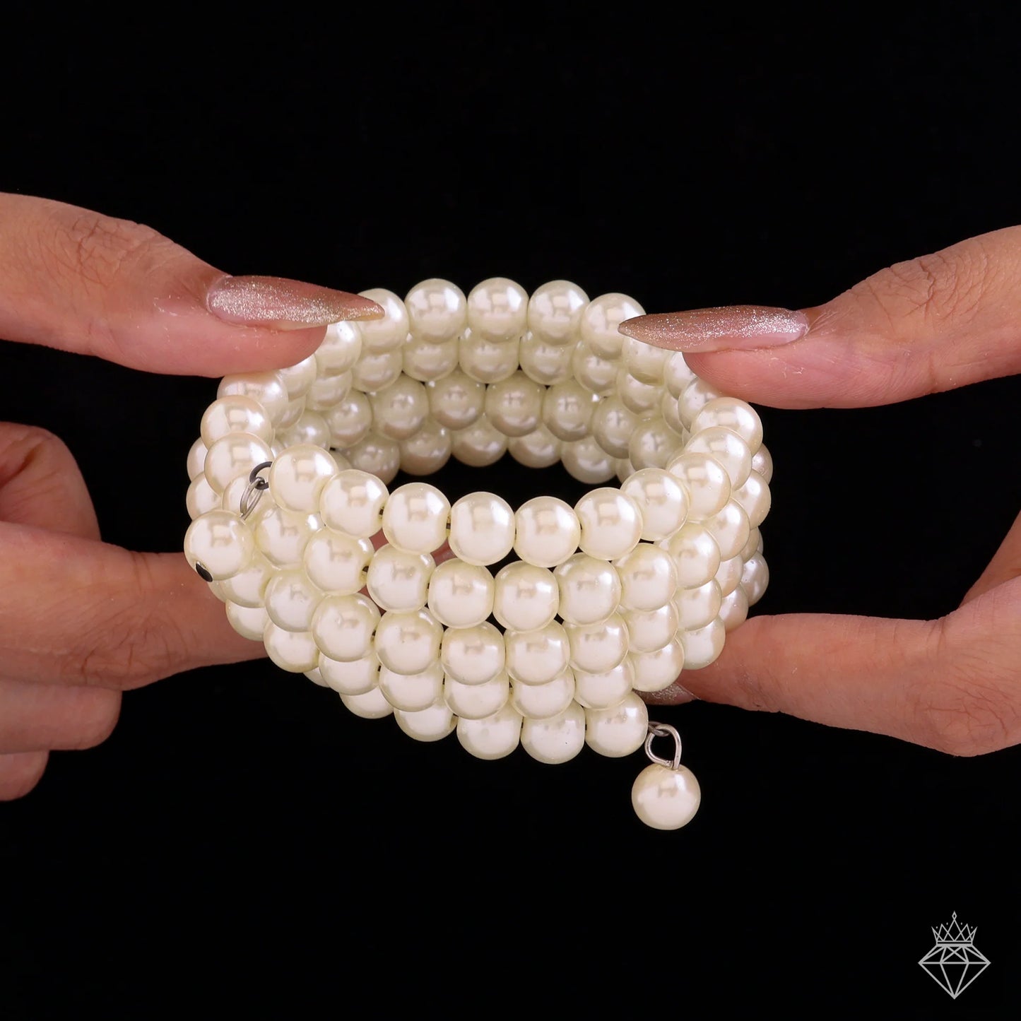AUROZI Multilayered Spiral Pearl Bracelet