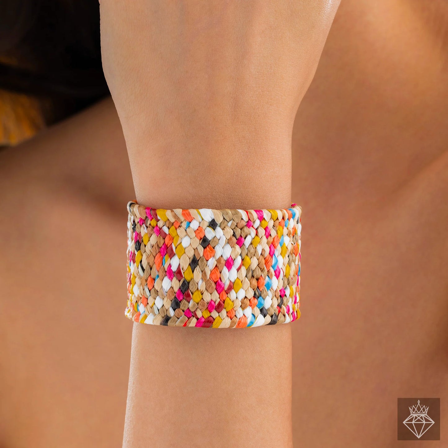 AUROZI Multicolour Raffia Bracelet (Adjustable Size)