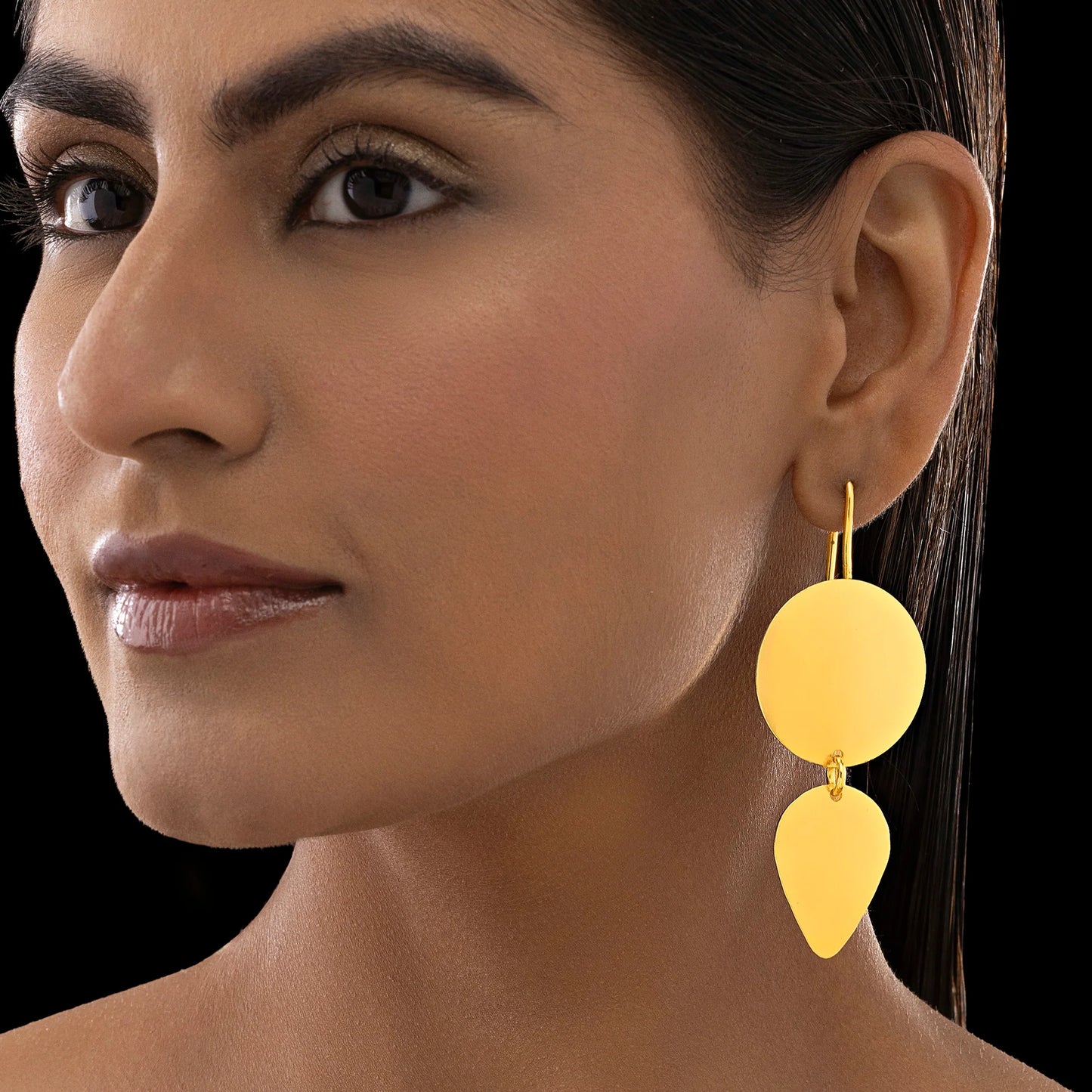 AUROZI Anti-Tarnish Premium Brass Geometric Earrings Set – Timeless Modern Luxury
