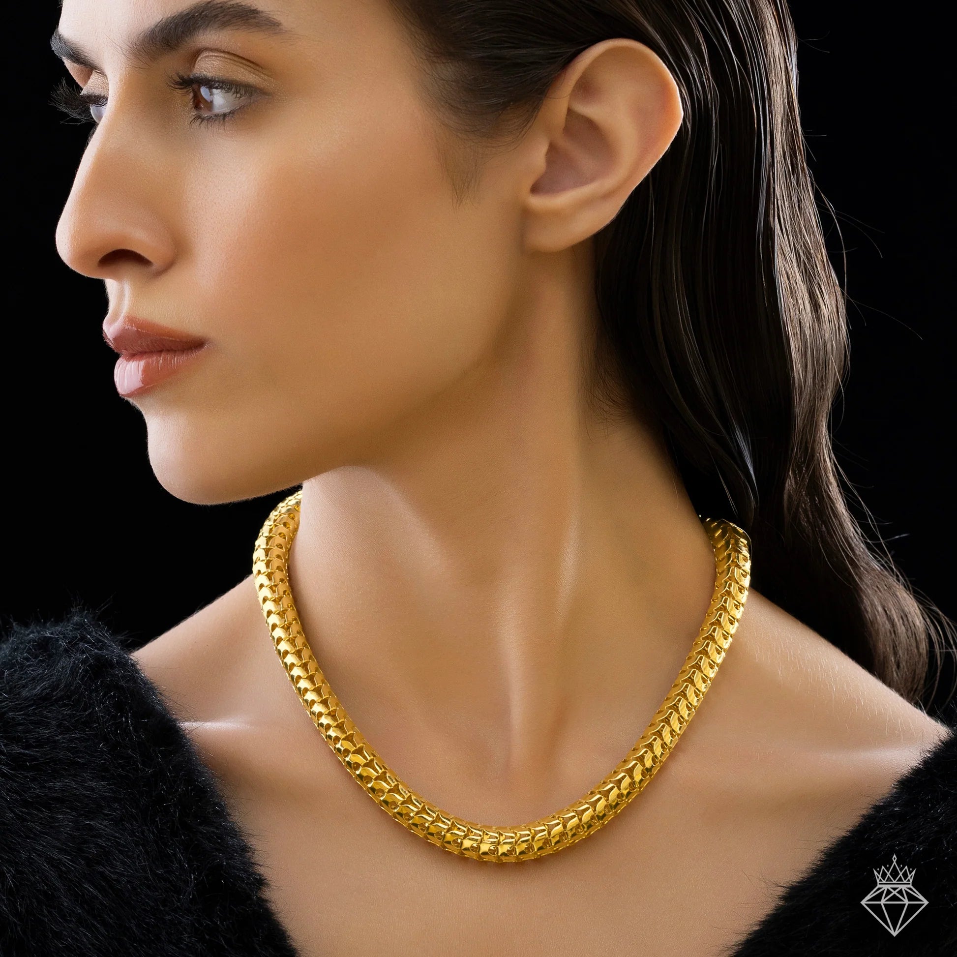 AUROZI Anti-Tarnish Golden Snake Chain Necklace