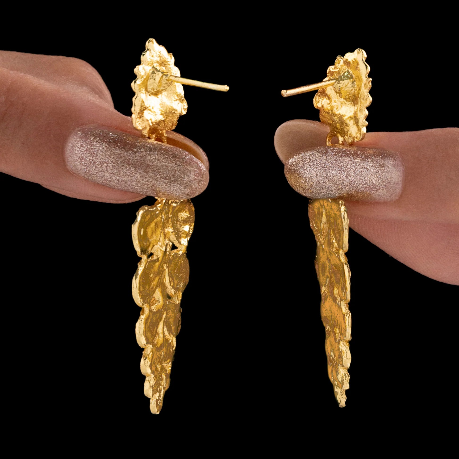 AUROZI Anti-Tarnish Golden Danglers
