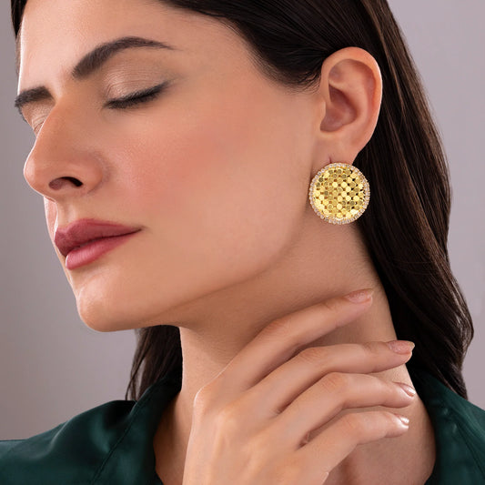 AUROZI Anti-Tarnish Premium Brass Statement Studs