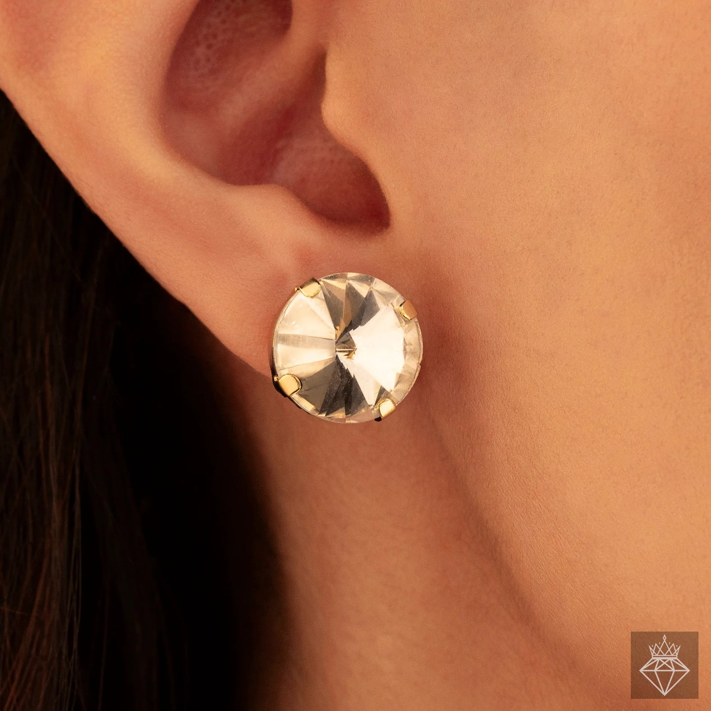 AUROZI Elegant Round Crystal Jewelry Set – Anti-Tarnish | Necklace & Earrings