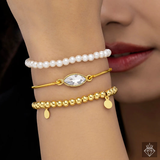 AUROZI Anti-Tarnish Triple Layer Bracelet (Adjustable Size)