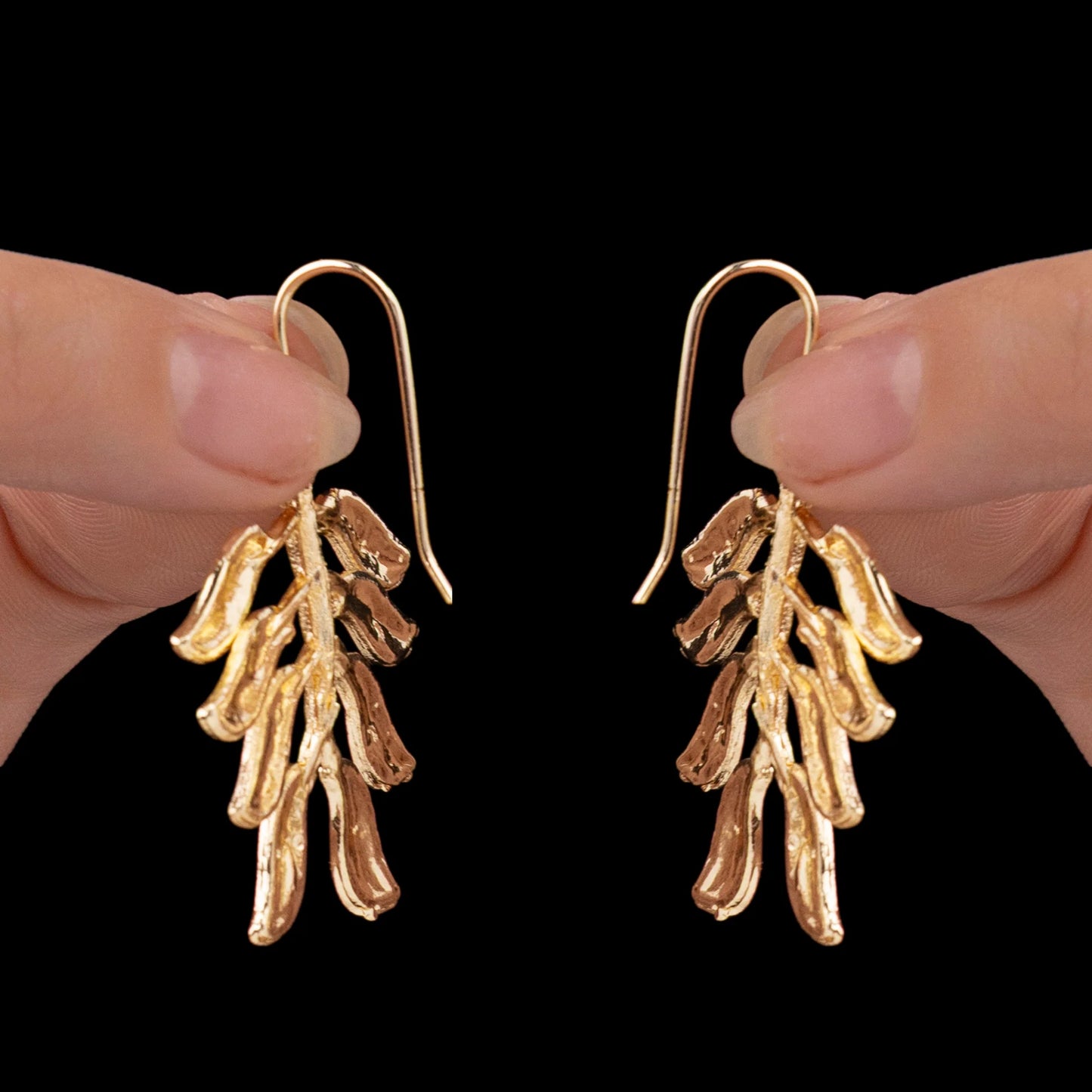 AUROZI Anti-Tarnish Leafy Branch Dangle Earrings