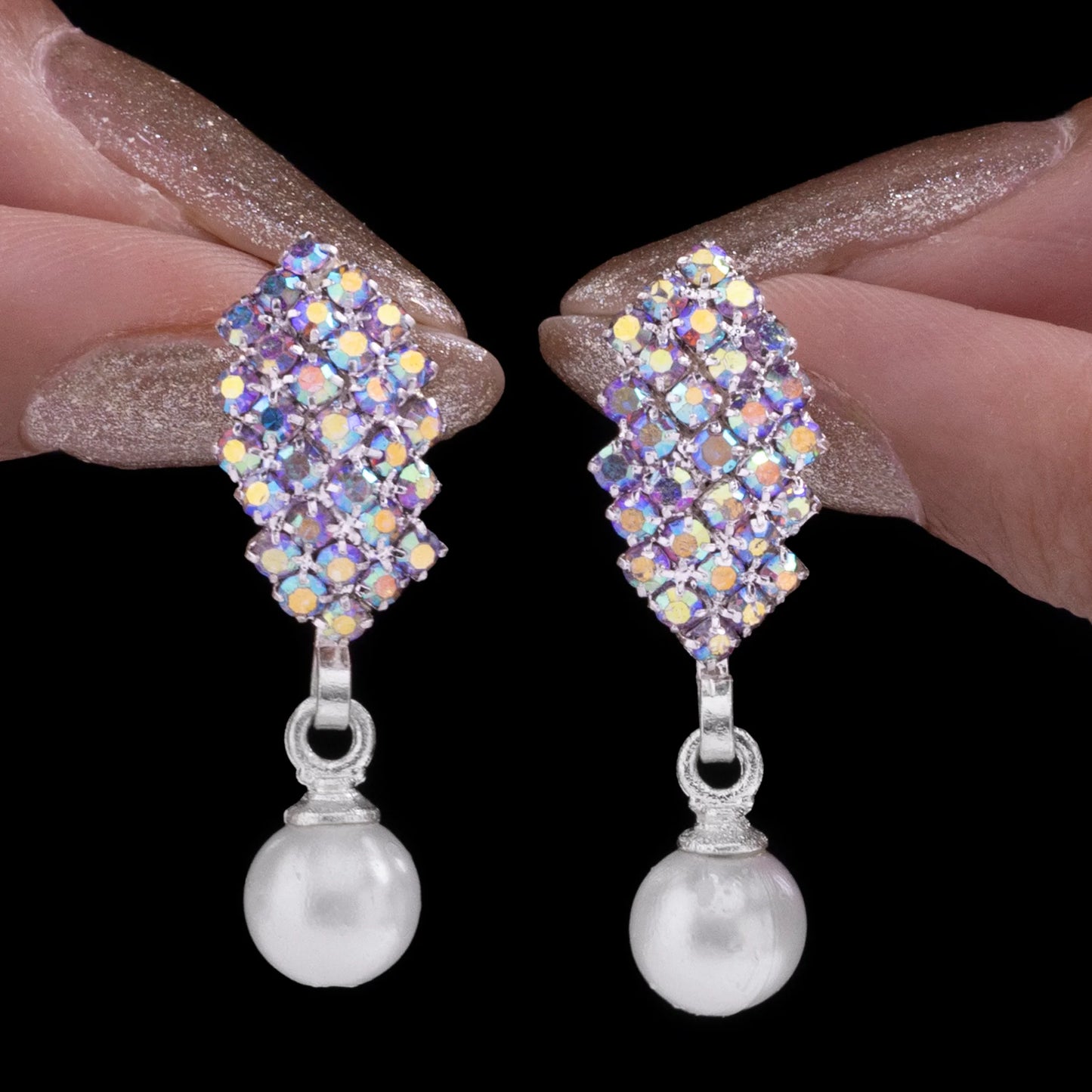 AUROZI Anti-Tarnish Multi Colour Mini Crystal Danglers