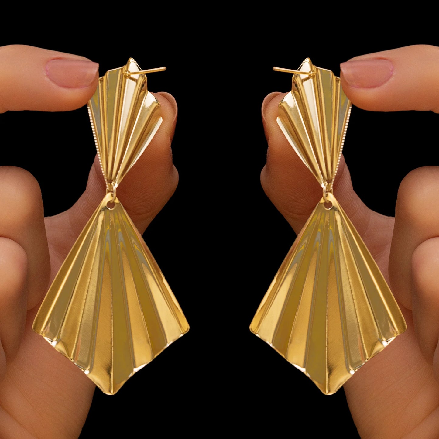 AUROZI Anti-Tarnish Frilly Kite Long Dangles