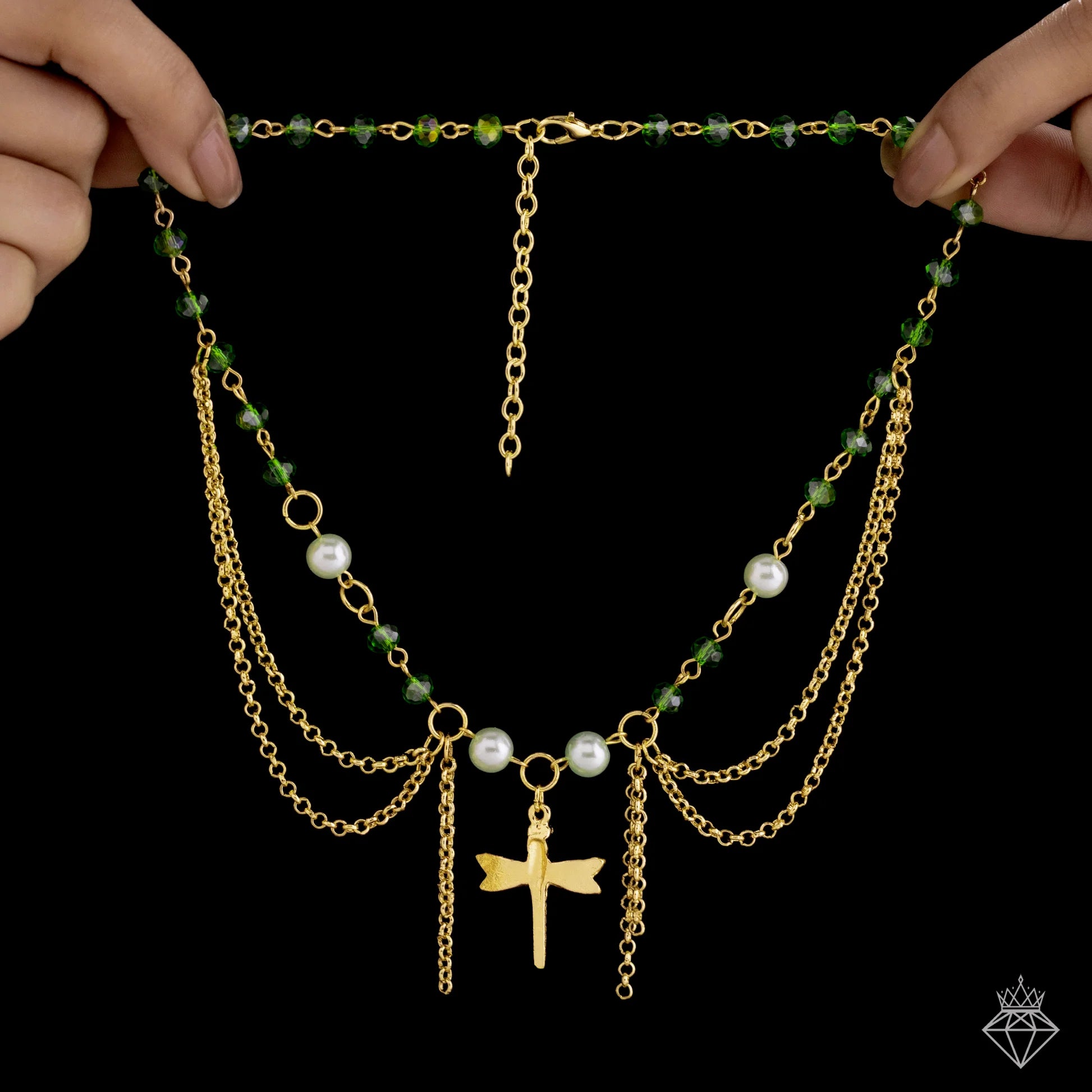 AUROZI Anti-Tarnish Dragonfly Necklace Set With Earrings