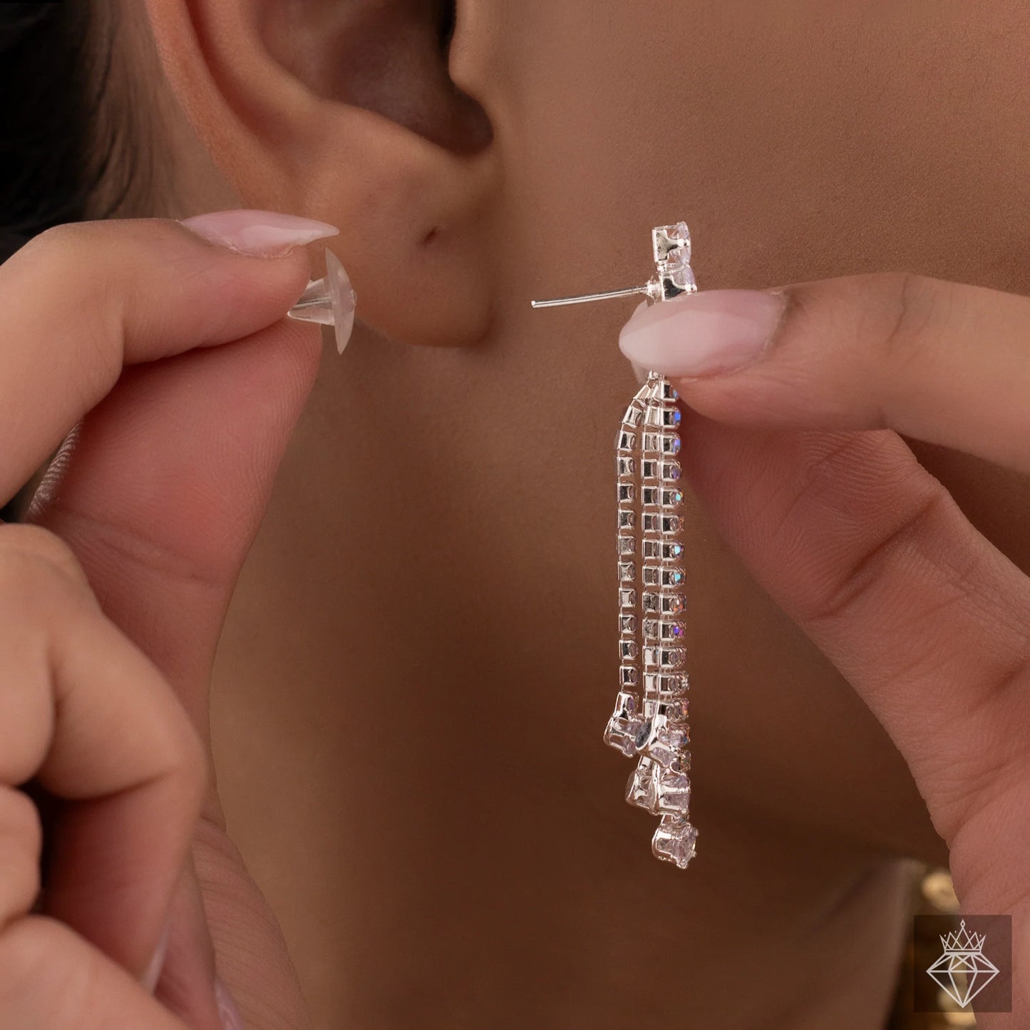 AUROZI Anti-Tarnish Crystal Danglers